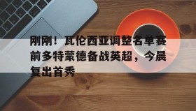 江南体育平台-刚刚！瓦伦西亚调整名单赛前多特蒙德备战英超，今晨复出首秀的简单介绍